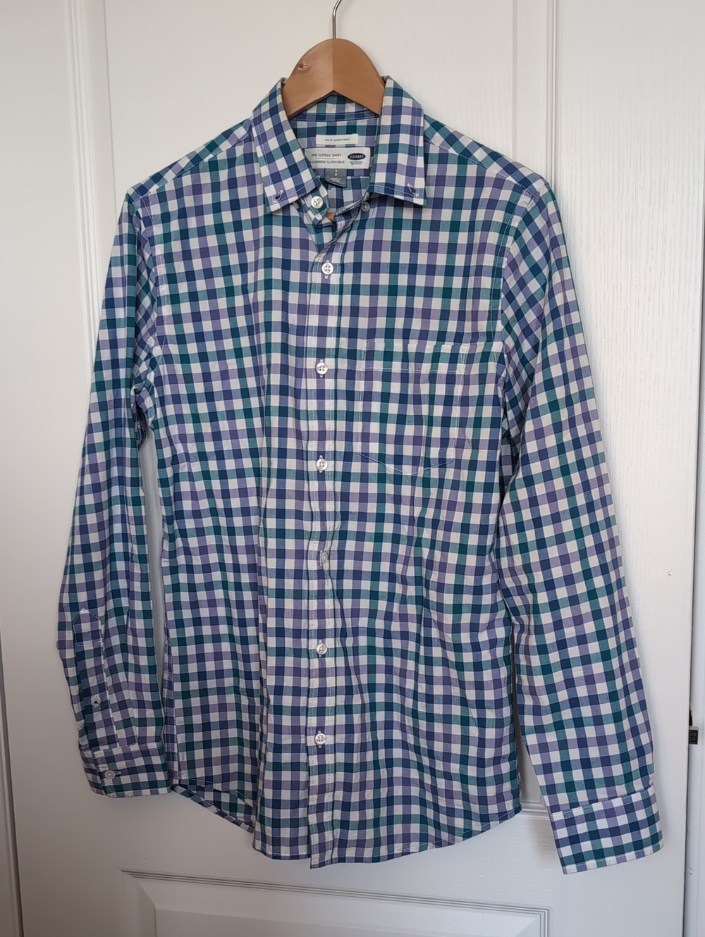 Old Navy Button-Down Check Shirt in Blue & Green - Classic Men’s Shirt